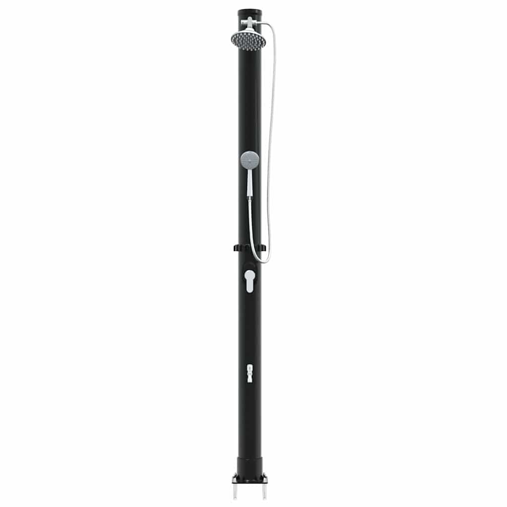 Buitenzonne-douche Zwart 217 cm PVC en Aluminium is nu te koop bij PeponiXL, paradijselijk wonen!
