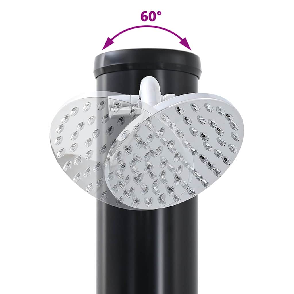 Buitenzonne-douche Zwart 217 cm PVC en Aluminium is nu te koop bij PeponiXL, paradijselijk wonen!