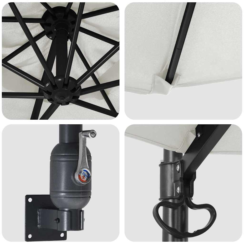 Tuinparasol Zand 248 x 248 x 148 cm Polyester en staal is nu te koop bij PeponiXL, paradijselijk wonen!
