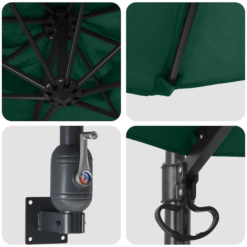 Tuinparasol Groen 248 x 248 x 148 cm Polyester en staal is nu te koop bij PeponiXL, paradijselijk wonen!