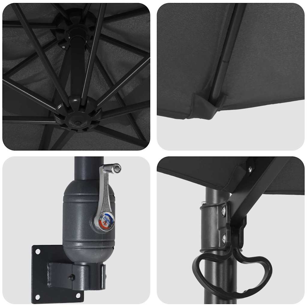 Tuinparasol Antraciet 248 x 248 x 148 cm Polyester en staal is nu te koop bij PeponiXL, paradijselijk wonen!