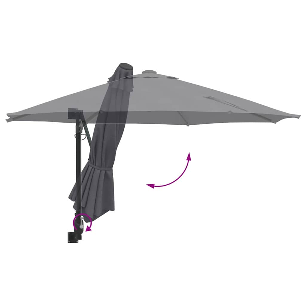 Tuinparasol Antraciet 248 x 248 x 148 cm Polyester en staal is nu te koop bij PeponiXL, paradijselijk wonen!