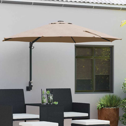 Tuinparasol Taupe 248 x 248 x 148 cm Polyester en staal is nu te koop bij PeponiXL, paradijselijk wonen!