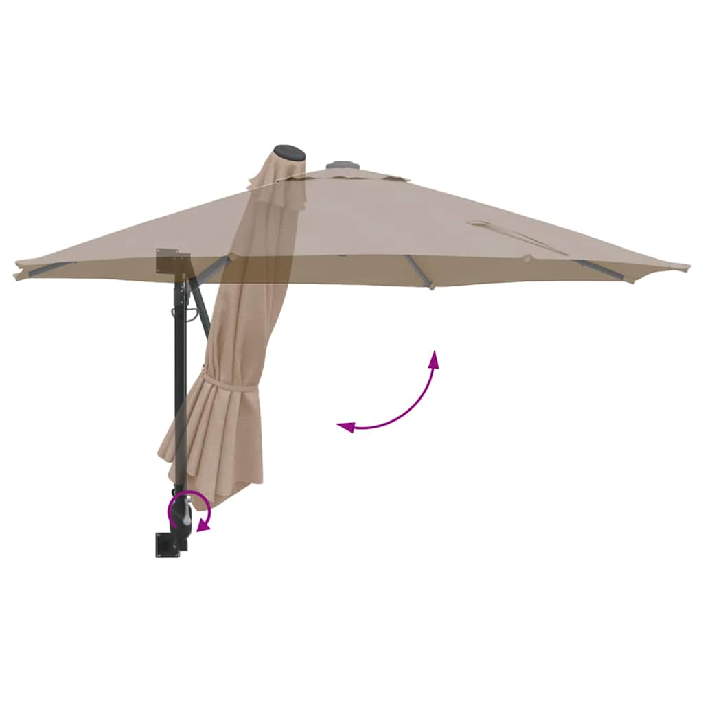 Tuinparasol Taupe 248 x 248 x 148 cm Polyester en staal is nu te koop bij PeponiXL, paradijselijk wonen!