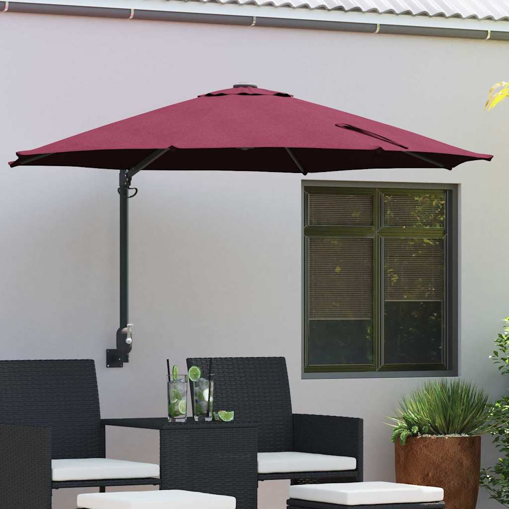 Tuinparasol Bordeaux Rood 248 x 248 x 148 cm Polyester en staal is nu te koop bij PeponiXL, paradijselijk wonen!