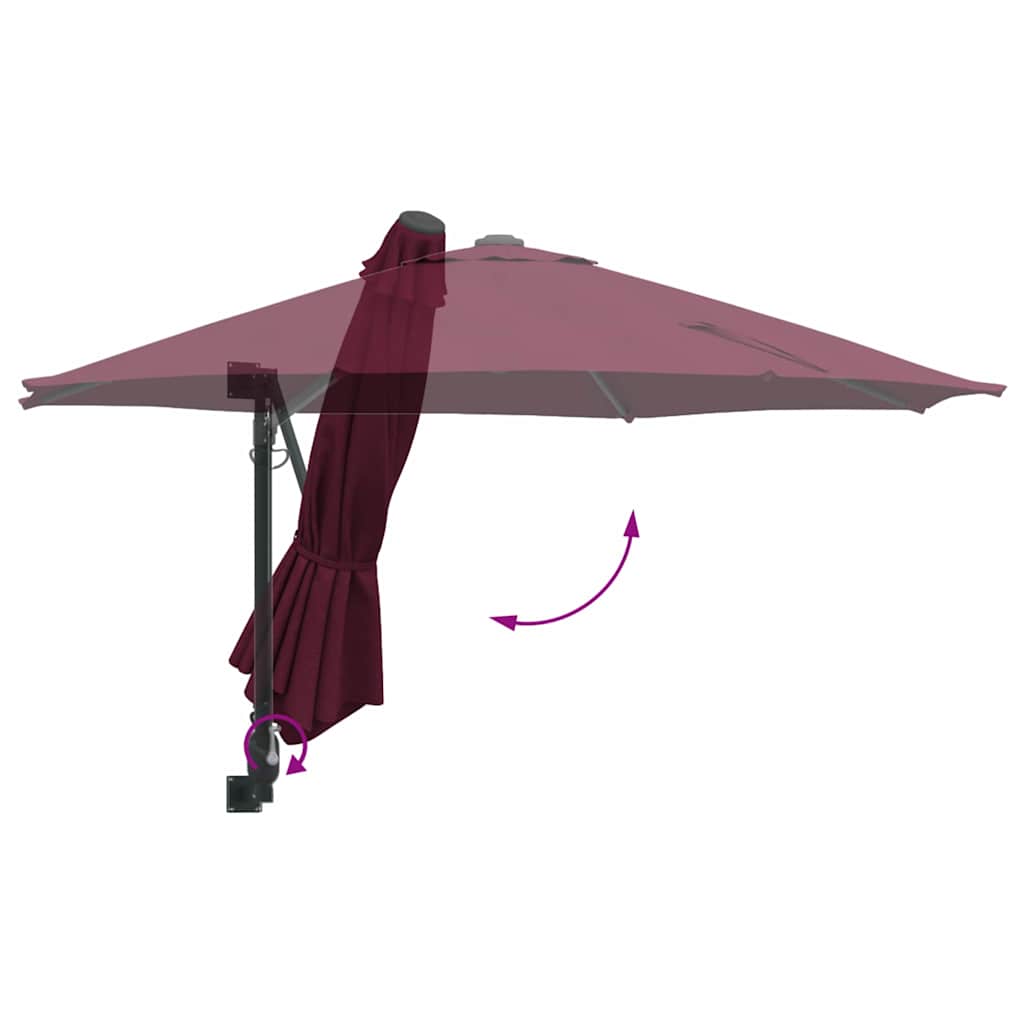 Tuinparasol Bordeaux Rood 248 x 248 x 148 cm Polyester en staal is nu te koop bij PeponiXL, paradijselijk wonen!