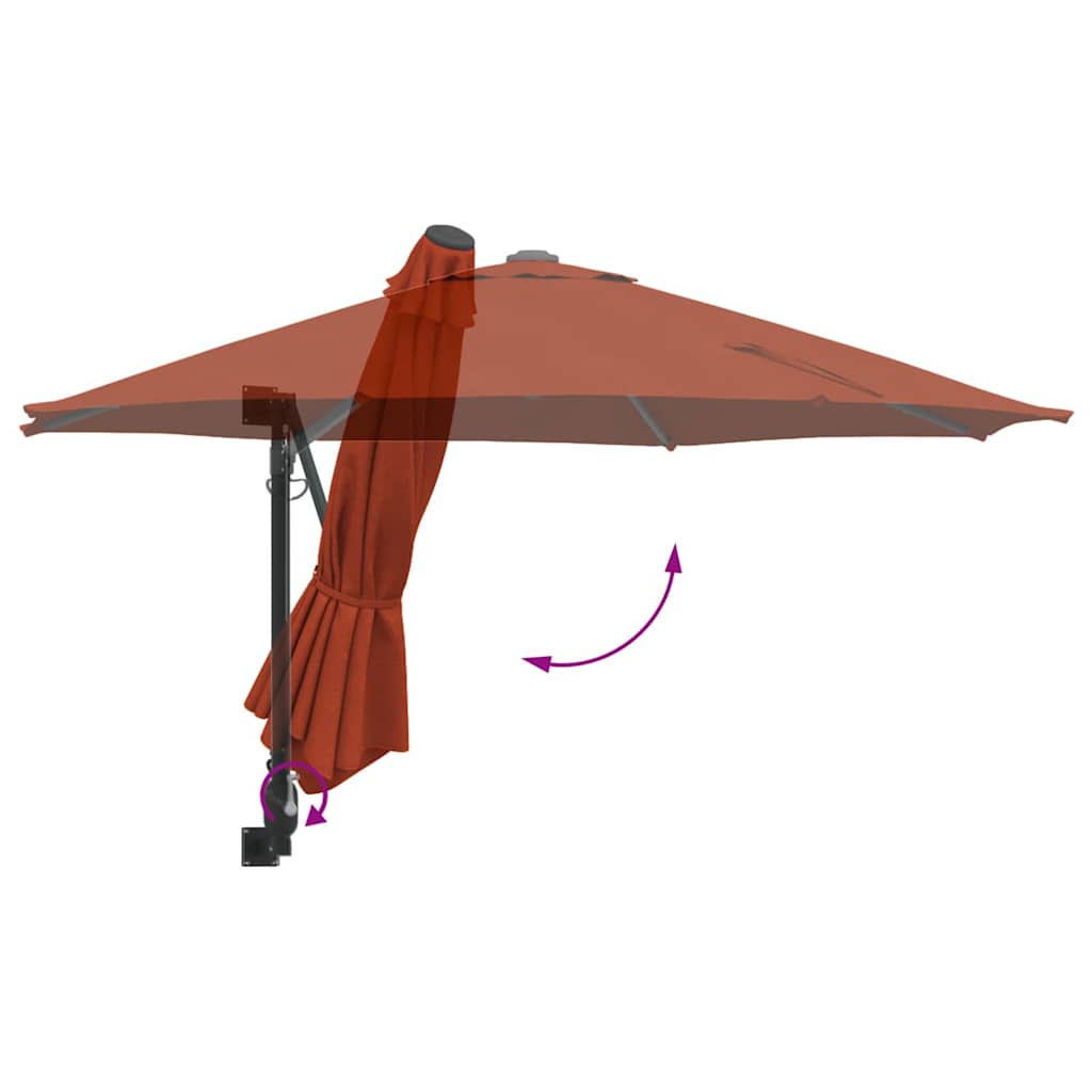 Tuinparasol Terracotta 248 x 248 x 148 cm Polyester en staal is nu te koop bij PeponiXL, paradijselijk wonen!