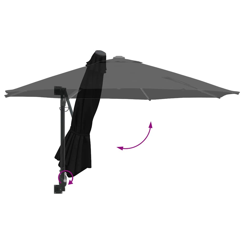 Tuinparasol Zwart 248 x 248 x 148 cm Polyester en staal is nu te koop bij PeponiXL, paradijselijk wonen!