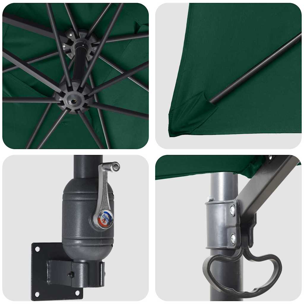 Tuinparasol Groen 248,5 x 247,5 x 160 cm Polyester en staal is nu te koop bij PeponiXL, paradijselijk wonen!
