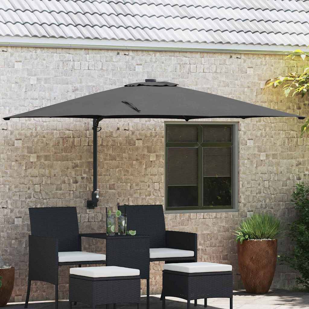 Tuinparasol Antraciet 248,5 x 247,5 x 160 cm Polyester en staal is nu te koop bij PeponiXL, paradijselijk wonen!