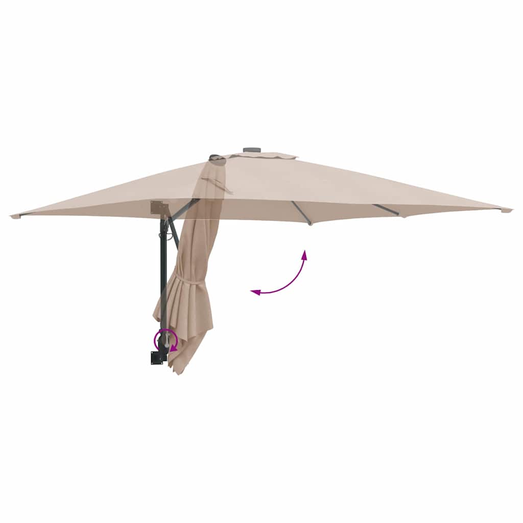 Tuinparasol Taupe 248,5 x 247,5 x 160 cm Polyester en staal is nu te koop bij PeponiXL, paradijselijk wonen!