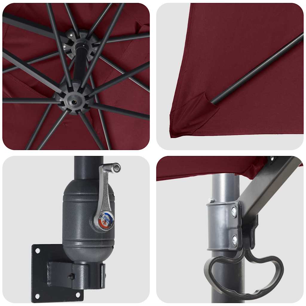 Tuinparasol Bordeaux Rood 248,5 x 247,5 x 160 cm is nu te koop bij PeponiXL, paradijselijk wonen!