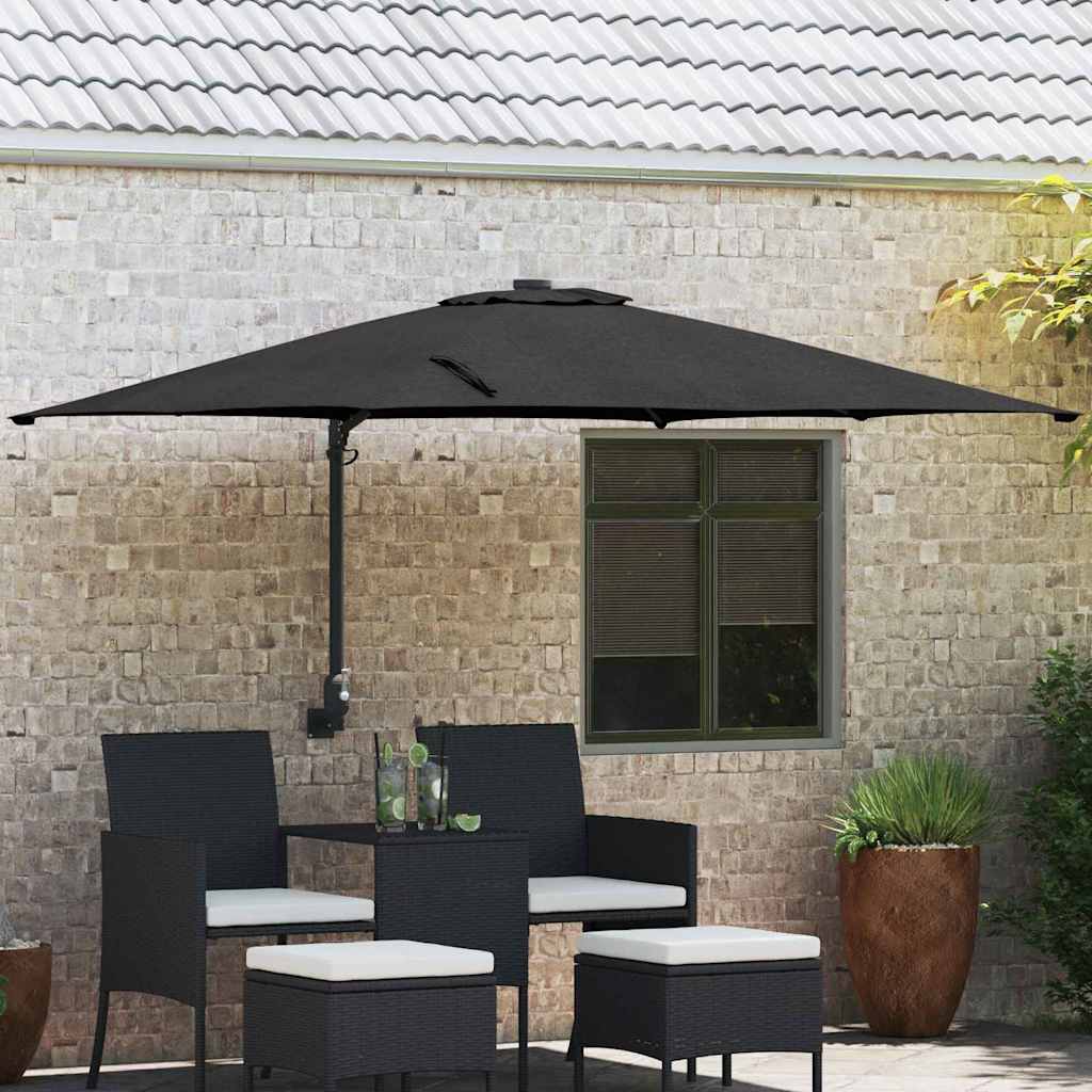 Tuinparasol Zwart 248,5 x 247,5 x 160 cm Polyester en staal is nu te koop bij PeponiXL, paradijselijk wonen!