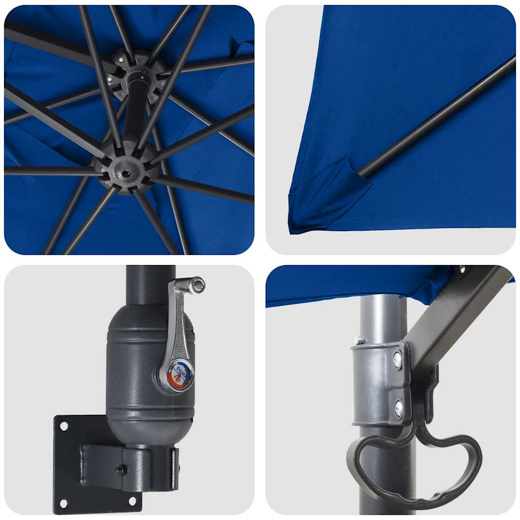Tuinparasol Azurblauw 248,5 x 247,5 x 160 cm Polyester en staal is nu te koop bij PeponiXL, paradijselijk wonen!