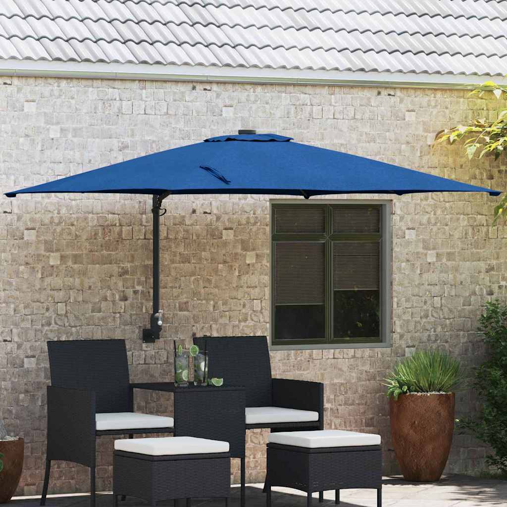 Tuinparasol Azurblauw 248,5 x 247,5 x 160 cm Polyester en staal is nu te koop bij PeponiXL, paradijselijk wonen!