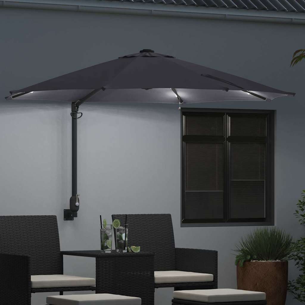 Tuinparasol Antraciet 248 x 248 x 148 cm Polyester en staal is nu te koop bij PeponiXL, paradijselijk wonen!