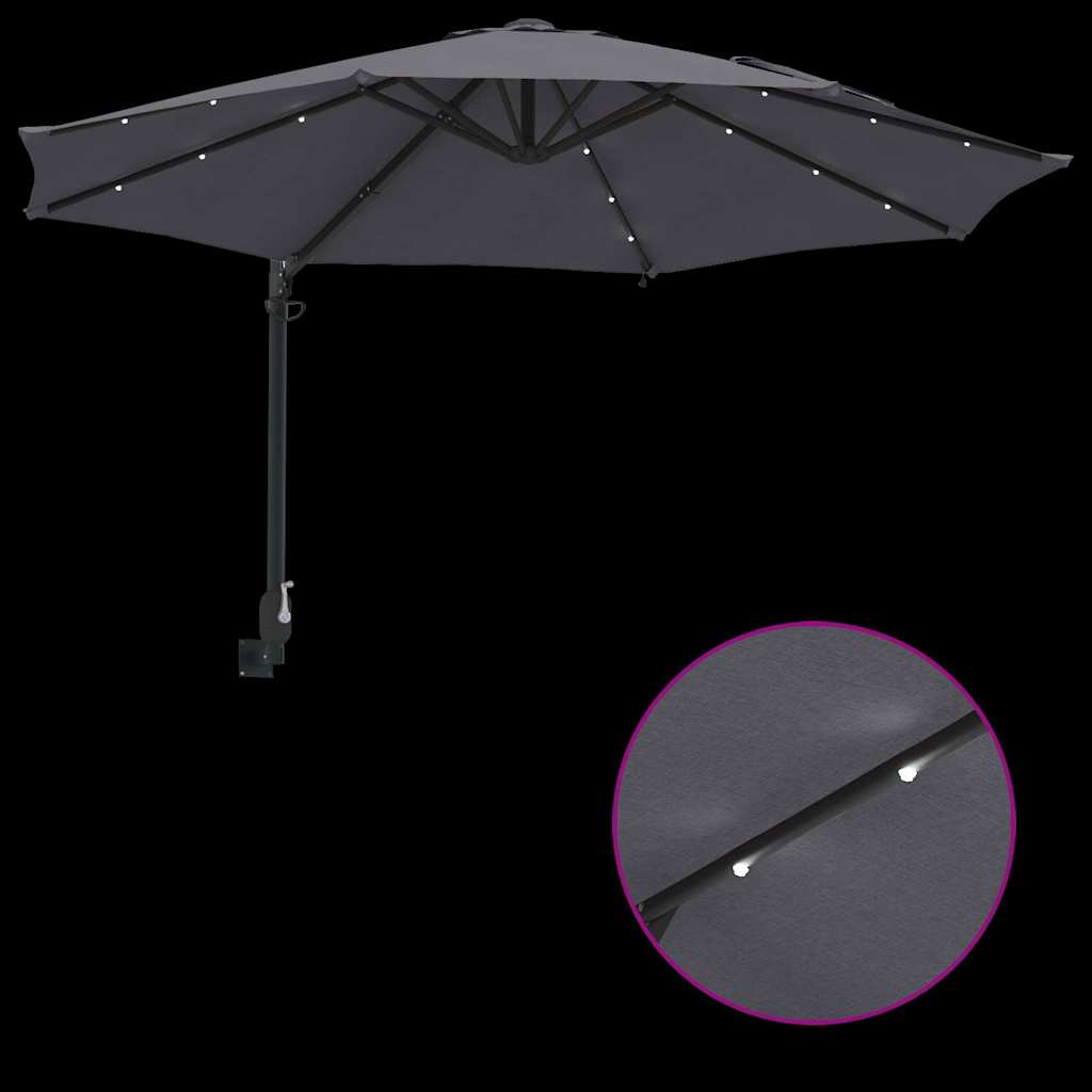 Tuinparasol Antraciet 248 x 248 x 148 cm Polyester en staal is nu te koop bij PeponiXL, paradijselijk wonen!
