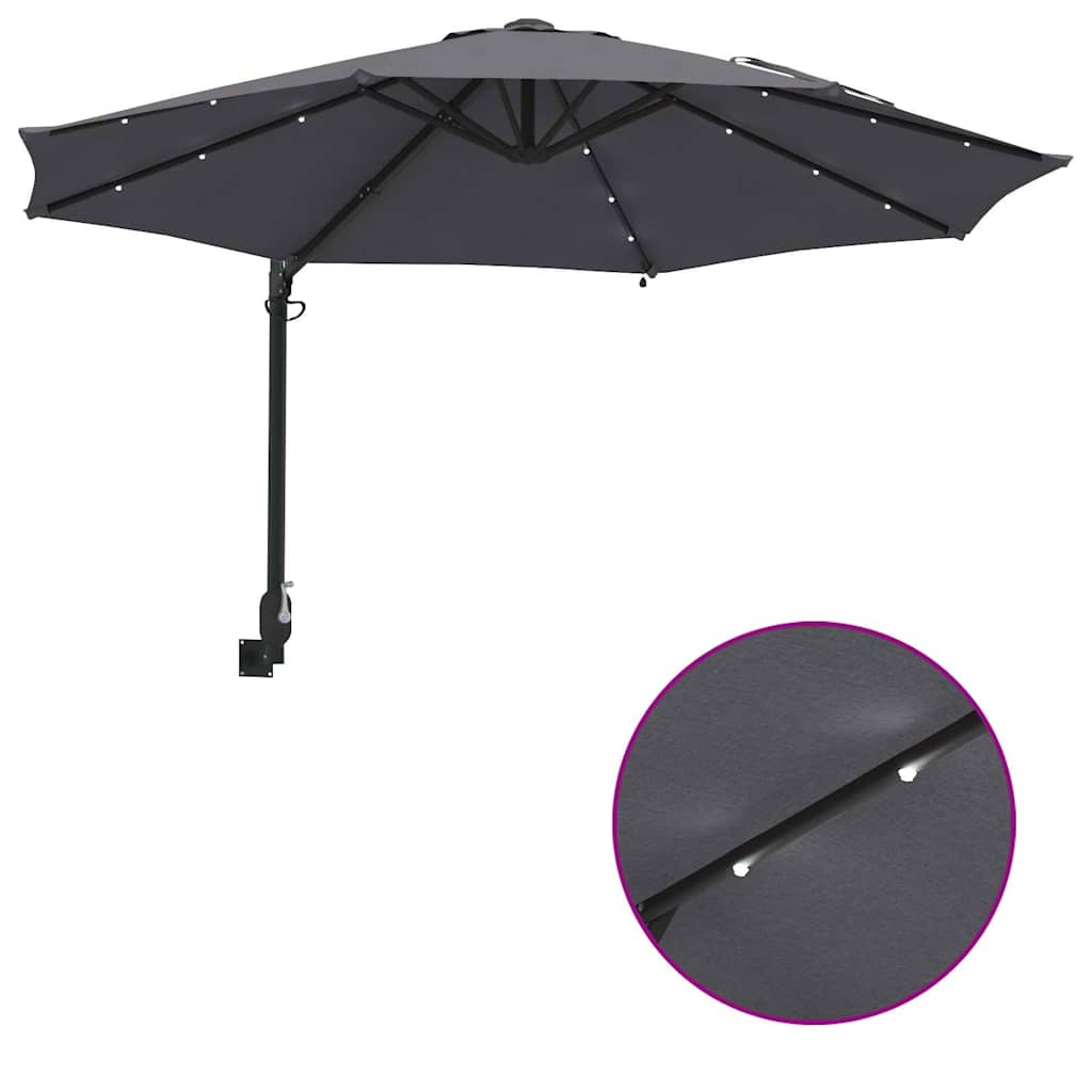 Tuinparasol Antraciet 248 x 248 x 148 cm Polyester en staal is nu te koop bij PeponiXL, paradijselijk wonen!