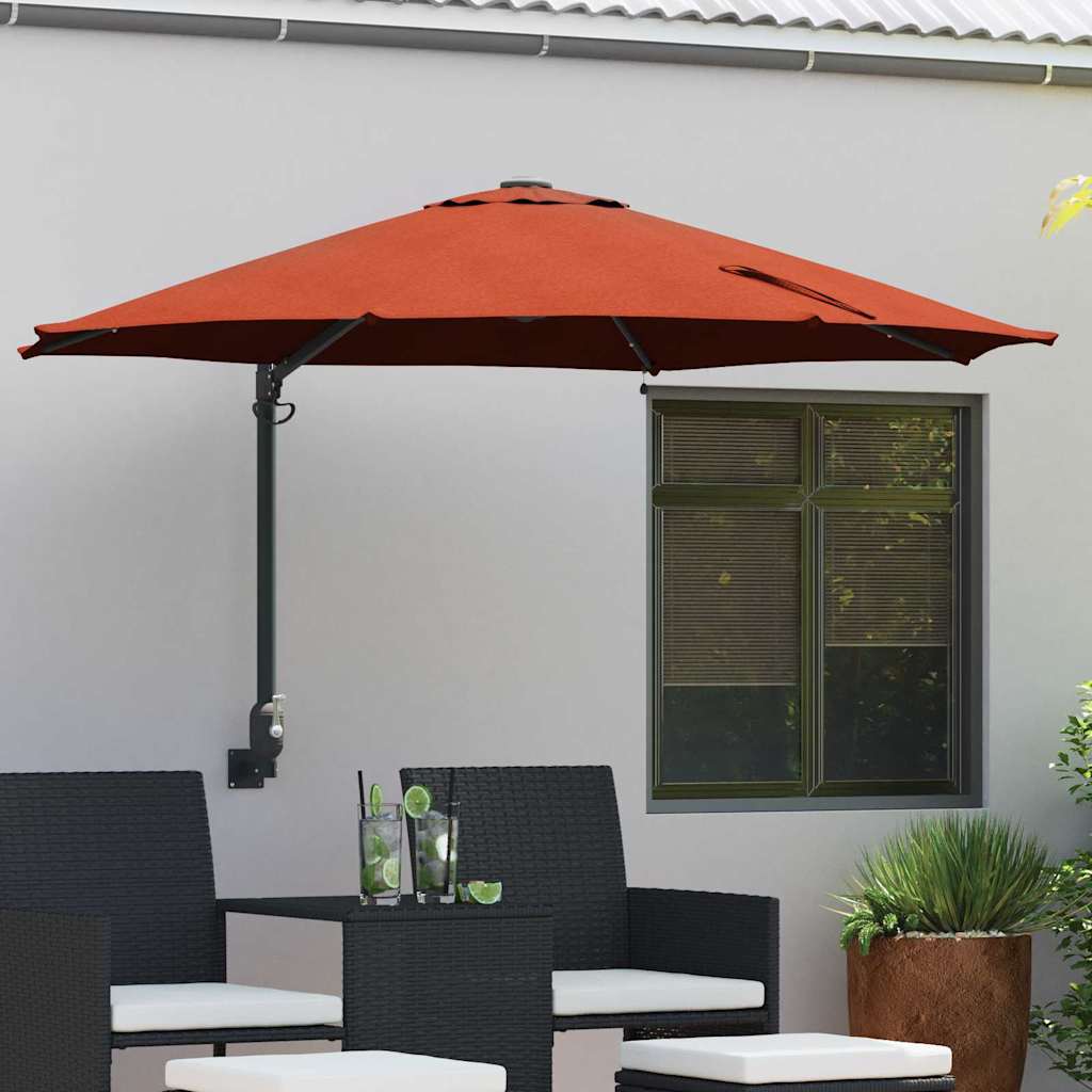 Tuinparasol Terracotta 248 x 248 x 148 cm Polyester en staal is nu te koop bij PeponiXL, paradijselijk wonen!