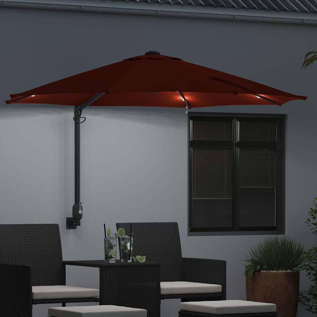 Tuinparasol Terracotta 248 x 248 x 148 cm Polyester en staal is nu te koop bij PeponiXL, paradijselijk wonen!