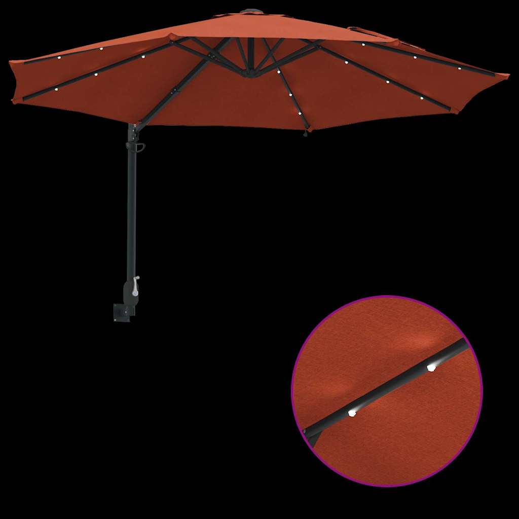 Tuinparasol Terracotta 248 x 248 x 148 cm Polyester en staal is nu te koop bij PeponiXL, paradijselijk wonen!