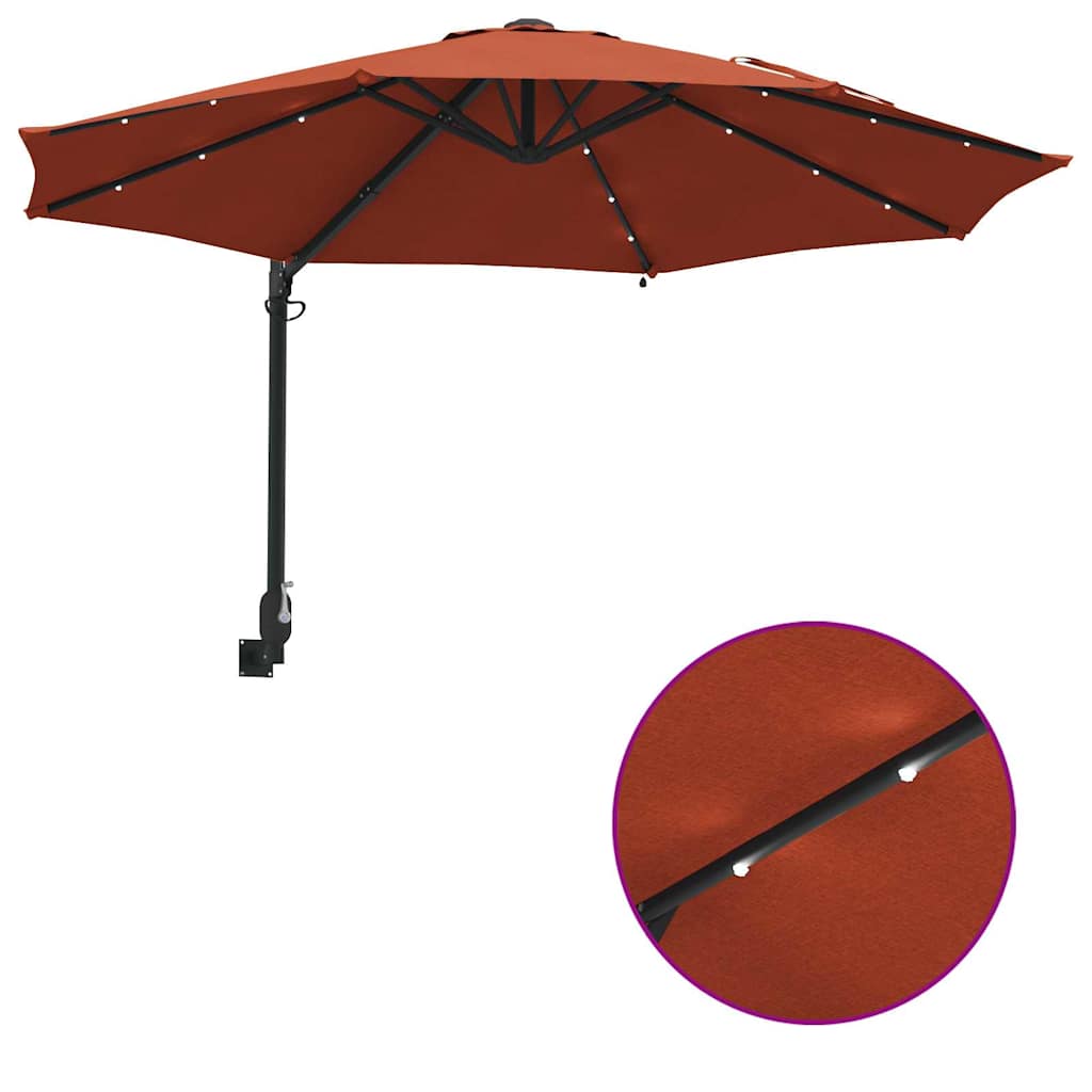 Tuinparasol Terracotta 248 x 248 x 148 cm Polyester en staal is nu te koop bij PeponiXL, paradijselijk wonen!