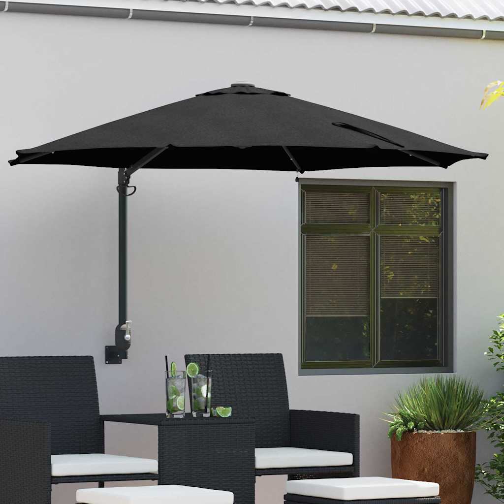 Tuinparasol Zwart 248 x 248 x 148 cm Polyester en staal is nu te koop bij PeponiXL, paradijselijk wonen!