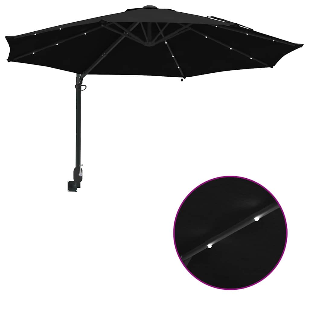 Tuinparasol Zwart 248 x 248 x 148 cm Polyester en staal is nu te koop bij PeponiXL, paradijselijk wonen!