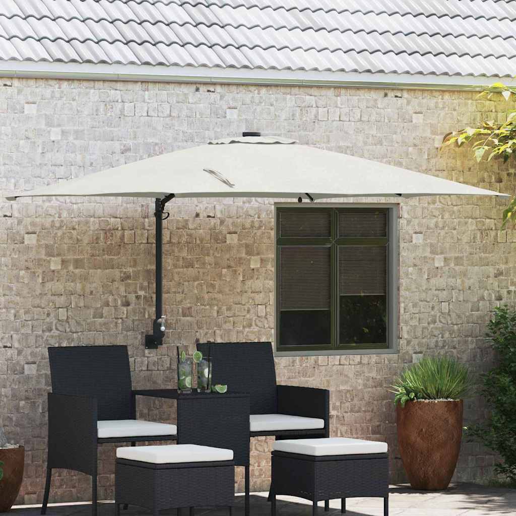 Tuinparasol Zand 248,5 x 247,5 x 160 cm Polyester en staal is nu te koop bij PeponiXL, paradijselijk wonen!
