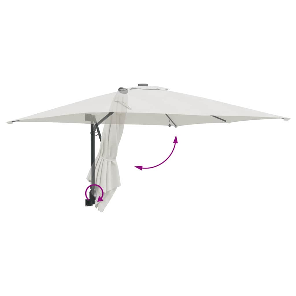 Tuinparasol Zand 248,5 x 247,5 x 160 cm Polyester en staal is nu te koop bij PeponiXL, paradijselijk wonen!