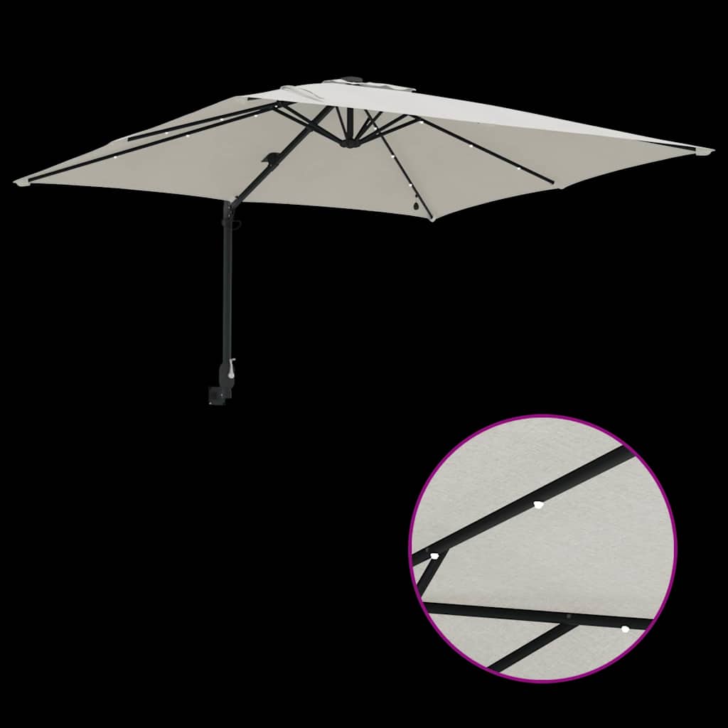 Tuinparasol Zand 248,5 x 247,5 x 160 cm Polyester en staal is nu te koop bij PeponiXL, paradijselijk wonen!