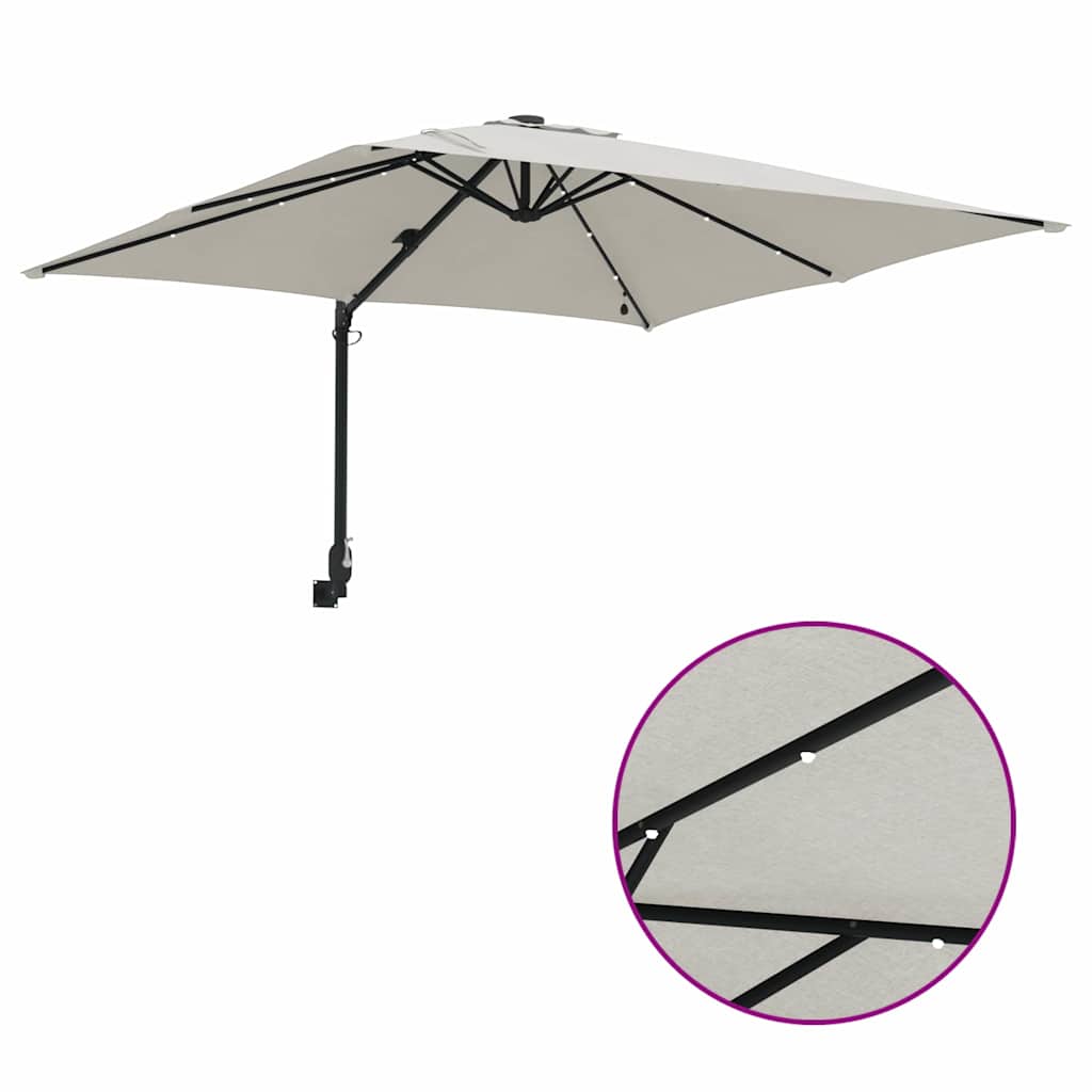 Tuinparasol Zand 248,5 x 247,5 x 160 cm Polyester en staal is nu te koop bij PeponiXL, paradijselijk wonen!
