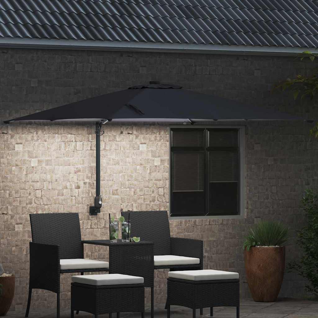 Tuinparasol Antraciet 248,5 x 247,5 x 160 cm Polyester en staal is nu te koop bij PeponiXL, paradijselijk wonen!