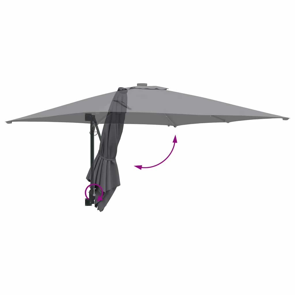 Tuinparasol Antraciet 248,5 x 247,5 x 160 cm Polyester en staal is nu te koop bij PeponiXL, paradijselijk wonen!