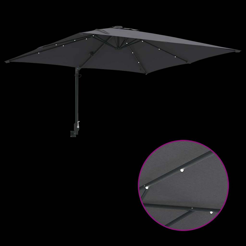 Tuinparasol Antraciet 248,5 x 247,5 x 160 cm Polyester en staal is nu te koop bij PeponiXL, paradijselijk wonen!