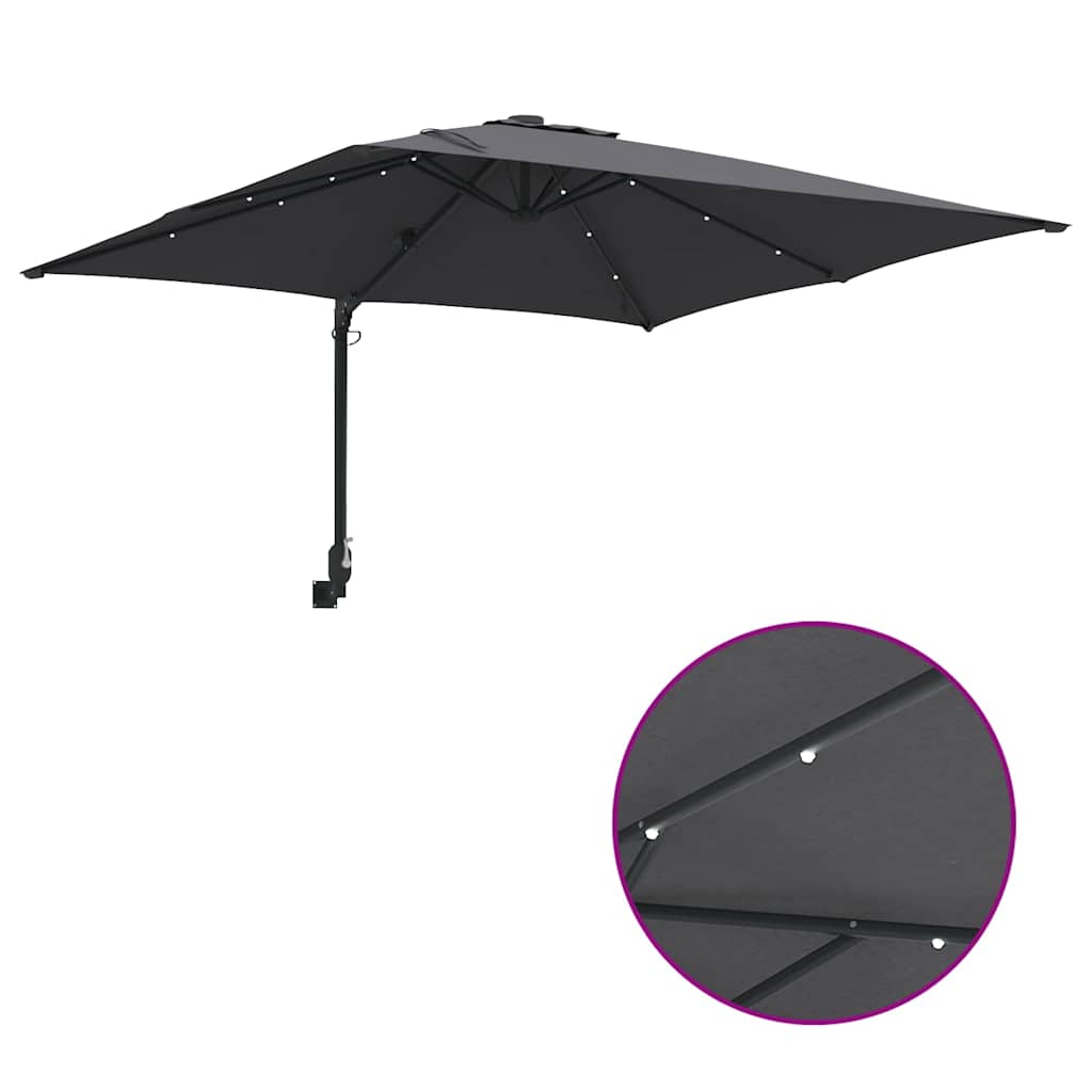 Tuinparasol Antraciet 248,5 x 247,5 x 160 cm Polyester en staal is nu te koop bij PeponiXL, paradijselijk wonen!