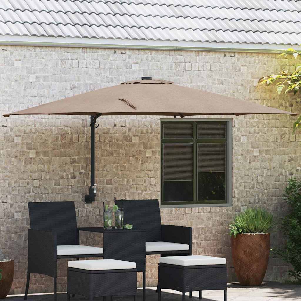 Tuinparasol Taupe 248,5 x 247,5 x 160 cm Polyester en staal is nu te koop bij PeponiXL, paradijselijk wonen!