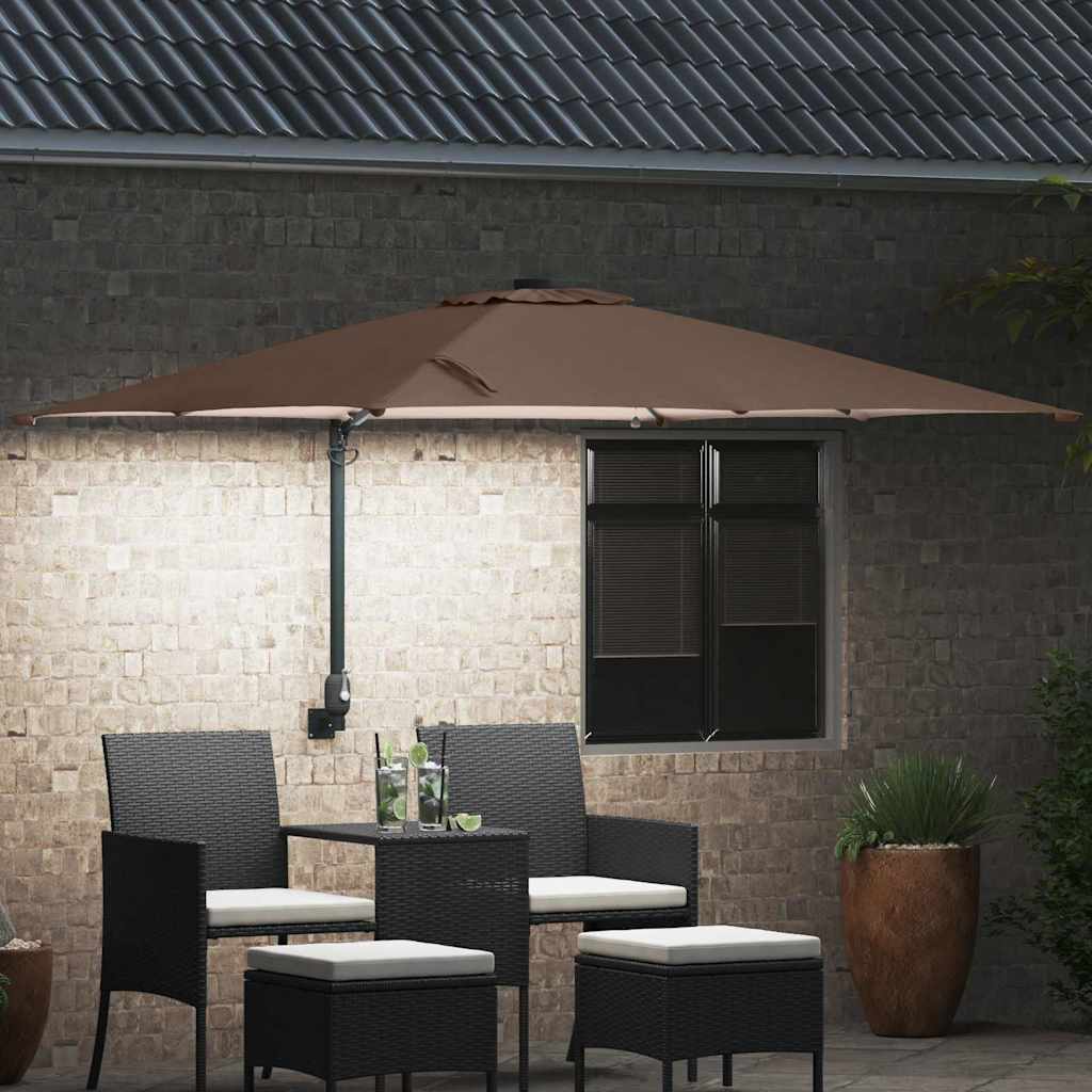 Tuinparasol Taupe 248,5 x 247,5 x 160 cm Polyester en staal is nu te koop bij PeponiXL, paradijselijk wonen!