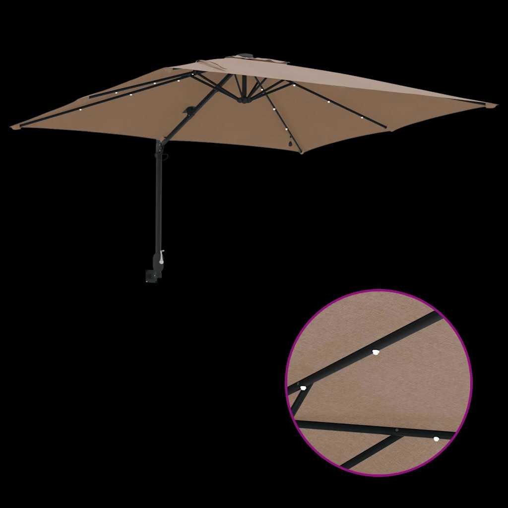 Tuinparasol Taupe 248,5 x 247,5 x 160 cm Polyester en staal is nu te koop bij PeponiXL, paradijselijk wonen!