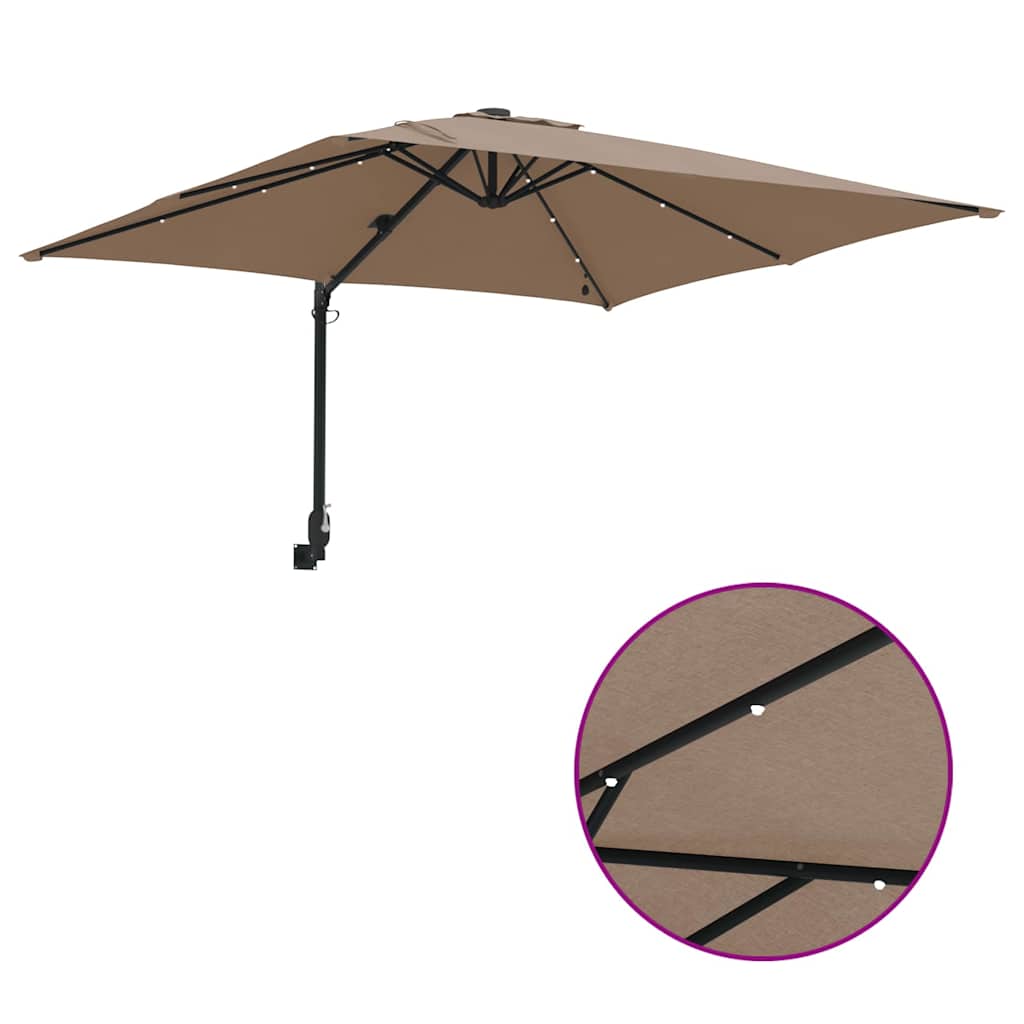 Tuinparasol Taupe 248,5 x 247,5 x 160 cm Polyester en staal is nu te koop bij PeponiXL, paradijselijk wonen!