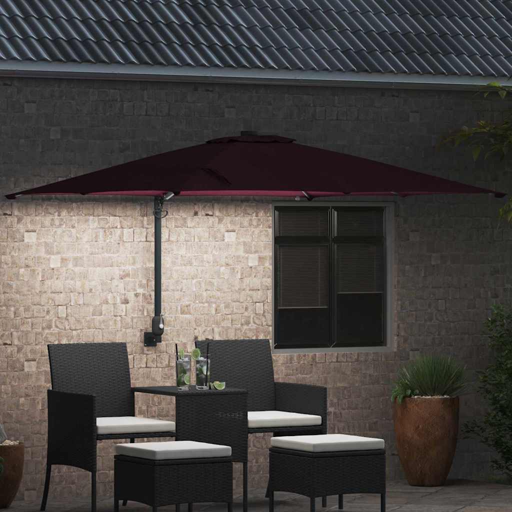Tuinparasol Bordeaux Rood 248,5 x 247,5 x 160 cm is nu te koop bij PeponiXL, paradijselijk wonen!