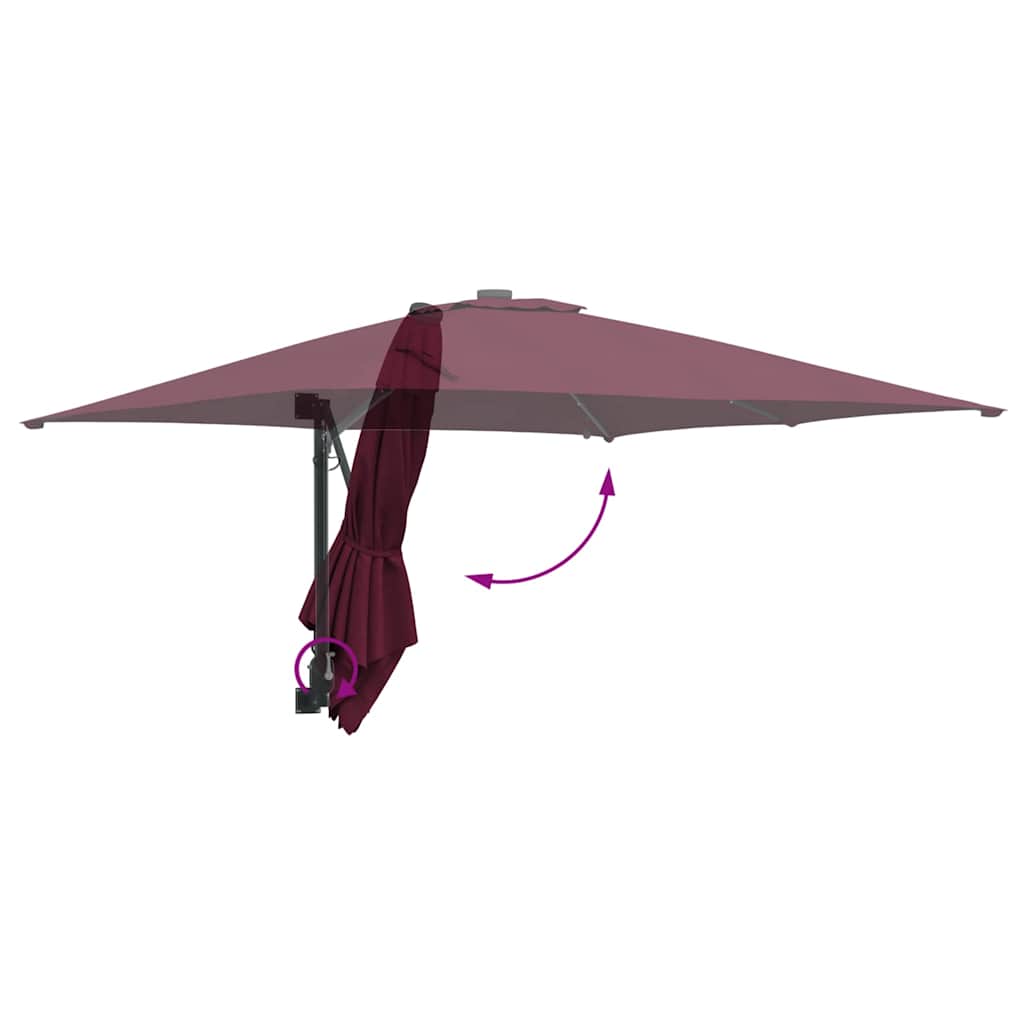 Tuinparasol Bordeaux Rood 248,5 x 247,5 x 160 cm is nu te koop bij PeponiXL, paradijselijk wonen!