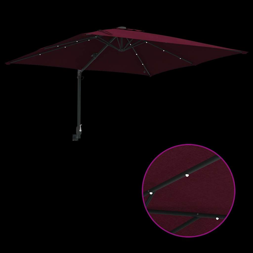 Tuinparasol Bordeaux Rood 248,5 x 247,5 x 160 cm is nu te koop bij PeponiXL, paradijselijk wonen!