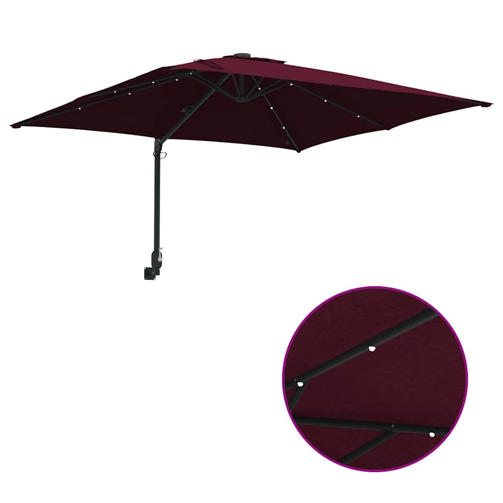 Tuinparasol Bordeaux Rood 248,5 x 247,5 x 160 cm is nu te koop bij PeponiXL, paradijselijk wonen!