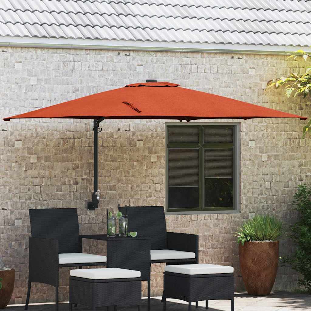 Tuinparasol Terracotta 248,5 x 247,5 x 160 cm is nu te koop bij PeponiXL, paradijselijk wonen!