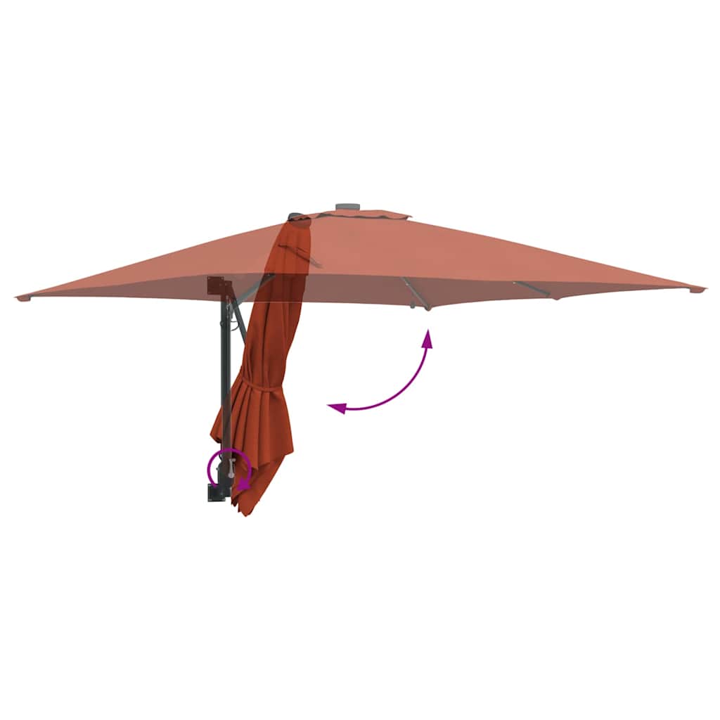 Tuinparasol Terracotta 248,5 x 247,5 x 160 cm is nu te koop bij PeponiXL, paradijselijk wonen!
