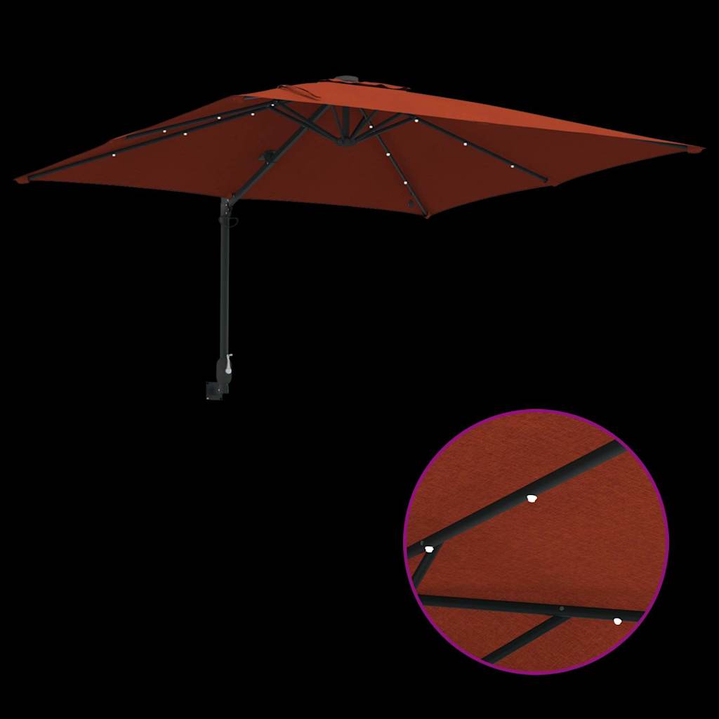 Tuinparasol Terracotta 248,5 x 247,5 x 160 cm is nu te koop bij PeponiXL, paradijselijk wonen!