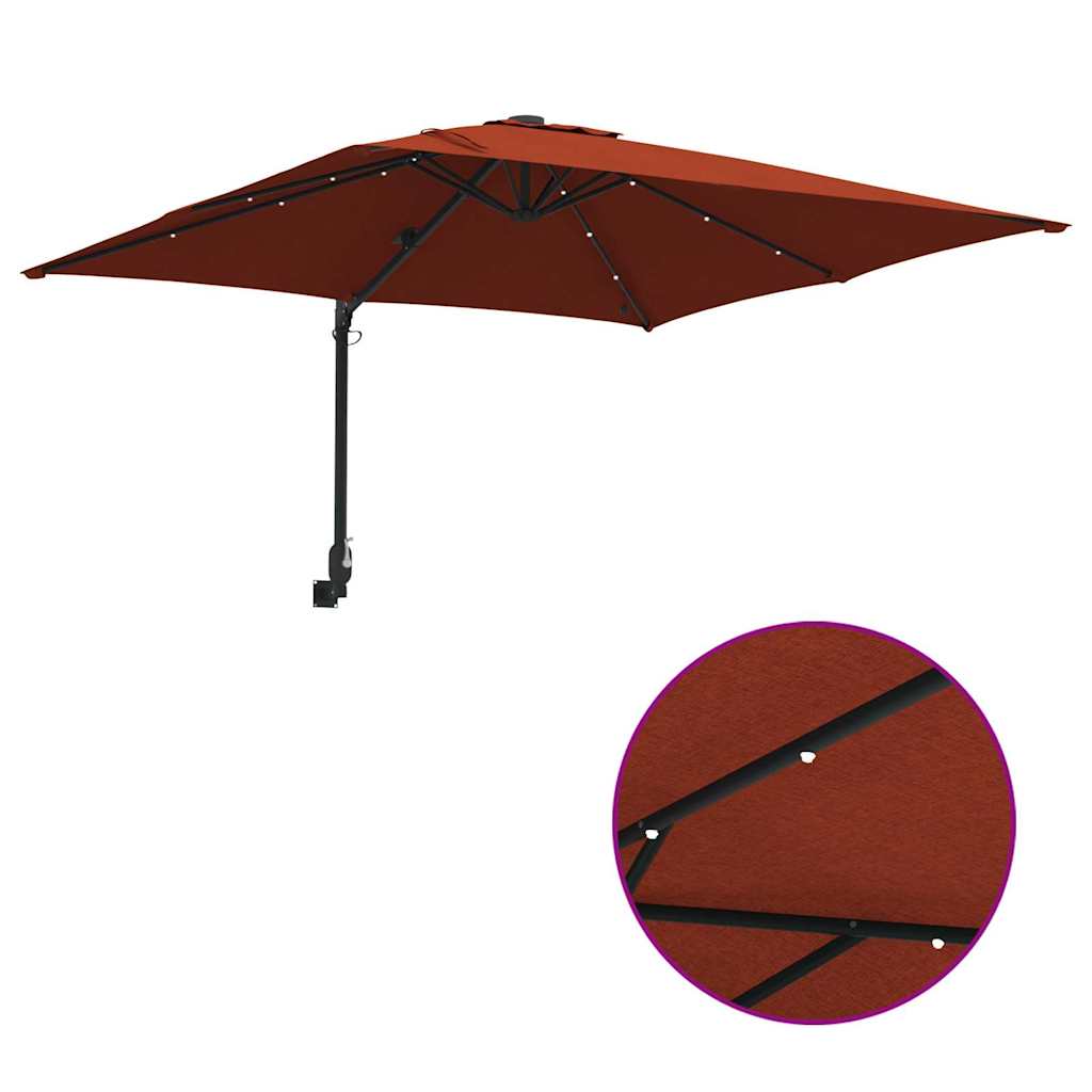 Tuinparasol Terracotta 248,5 x 247,5 x 160 cm is nu te koop bij PeponiXL, paradijselijk wonen!