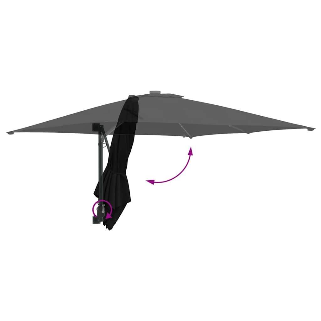 Tuinparasol Zwart 248,5 x 247,5 x 160 cm Polyester en staal is nu te koop bij PeponiXL, paradijselijk wonen!