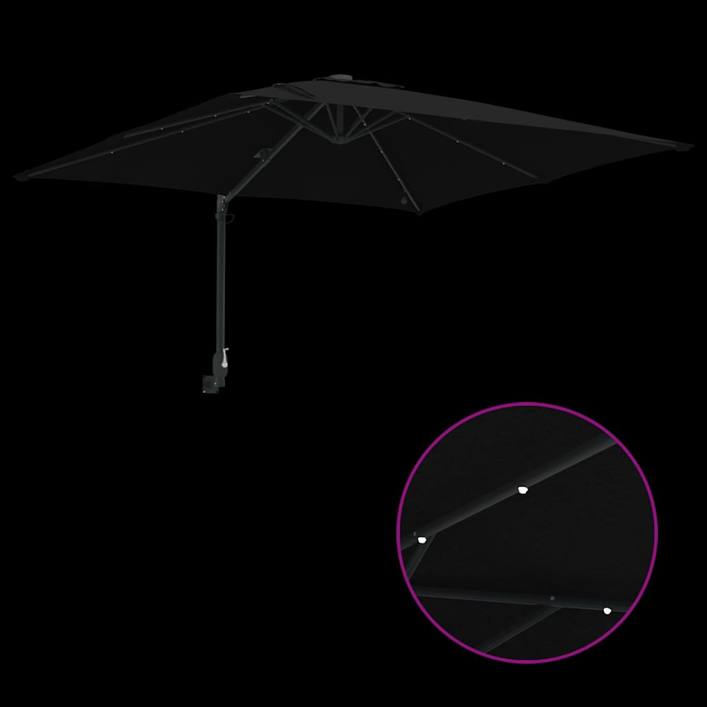 Tuinparasol Zwart 248,5 x 247,5 x 160 cm Polyester en staal is nu te koop bij PeponiXL, paradijselijk wonen!
